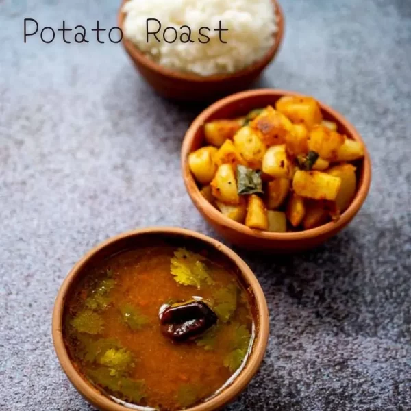 Rasam Rice with Aloo Fry